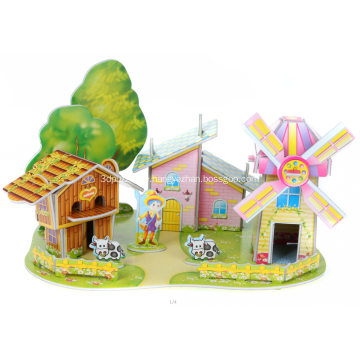 3D Mühle-Haus-Puzzle